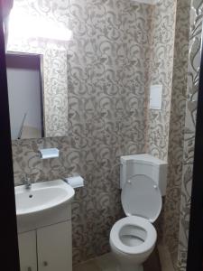 a bathroom with a toilet and a sink and a mirror at Luxuries Beta in Saturn +17 photos