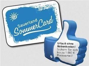 a blue and white sign that reads summerland summit cord at Pension Sonnenblick in Winterberg