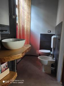 a bathroom with a sink and a toilet at ZED-HOUSE in Nizza Monferrato
