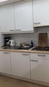 
A kitchen or kitchenette at Sfeervol rustige loft
