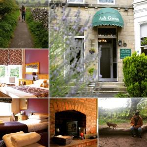 a collage of pictures of a house with a fireplace at Nama-Stay Harrogate in Harrogate