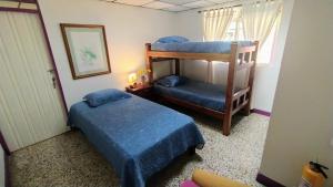 Bunk bed o mga bunk bed sa kuwarto sa La Acuarela, Posada de La Monita