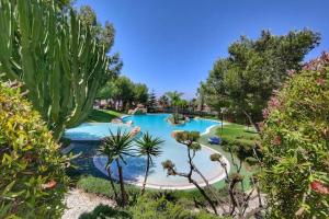 duży basen w ogrodzie z kaktusem w obiekcie Montefaro Spacious Townhouse - Beach & pool w mieście Santa Pola