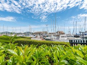 a group of boats docked in a marina at Studio Les Deux voiles-3 by Interhome in Cogolin