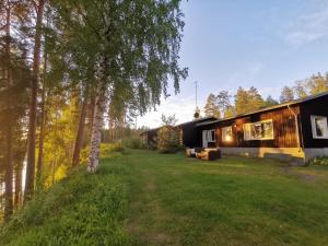 une maison dans les bois avec une cour dans l'établissement Vuori Camp by Saimaa, à Vuoriniemi