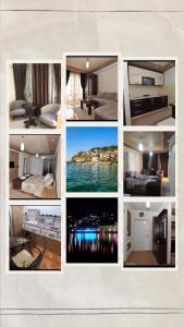 a collage of photos of a hotel room at Apartments 4 seasons in Ohrid