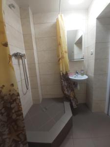 a bathroom with a shower and a sink at Гостевой дом Вилла Босфор in Sanzhiyka +33 photos