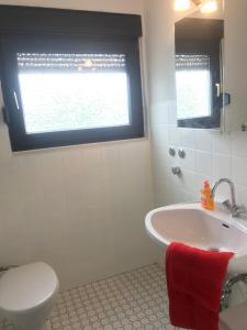 Ett badrum på Ferienhaus Riesling