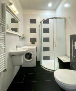 Koupelna v ubytování Gallys Apartments