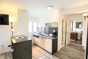 a kitchen with a sink and a counter top at Villa Gloria in Dubrovnik