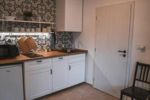 Kuchyň nebo kuchyňský kout v ubytování Apartmány Pulgary