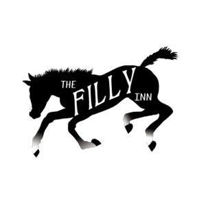 une image d'un cheval avec le logo du flillyim dans l'établissement The Filly Inn, à Brockenhurst