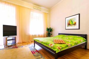 Кровать или кровати в номере Large apartment in the center