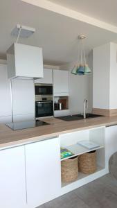 Kuchyň nebo kuchyňský kout v ubytování Magnifique T3 DUPLEX Vue Panoramique Golfe Ajaccio