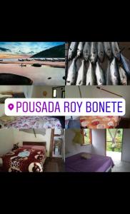 a collage of pictures of a bedroom and a bed at Pousada Roy Bonete in Ilhabela
