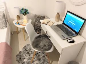 A television and/or entertainment centre at Angelina's cosy apartment in Corfu town
