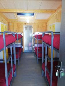 a room with bunk beds on a train at Albergue Centro de Ocio Luis Miguel 
