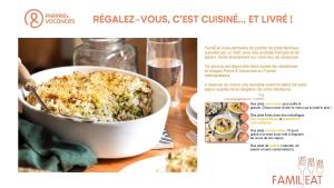 a website with a bowl of food on a table at Résidence Pierre & Vacances Premium Les Hauts Bois in Aime-La Plagne