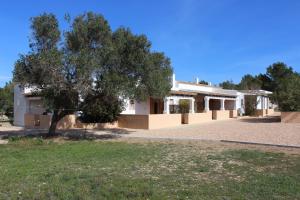 una casa con un árbol delante de ella en Can Pep Lluquinet en Es Pujols