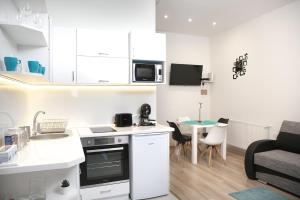 Kuchyňa alebo kuchynka v ubytovaní Forrás Apartman + 4 fotografie