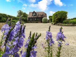 een huis met paarse bloemen ervoor bij Belview Cottage in Sturminster Newton