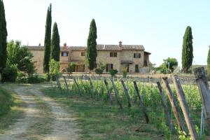 una carretera rural frente a una casa de campo en Tenuta Sovestro en San Gimignano