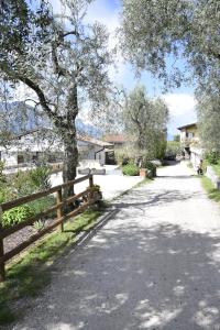 a road with a fence and a tree at La Terrazza sul Lago in Malcesine