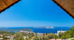 a view of the ocean from a house at Ali's Bungalow in Kas
