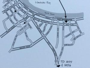 un dibujo de un mapa de una ciudad en Frosty Towers, en Llandudno