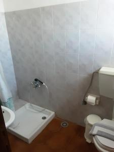 W łazience znajduje się toaleta i prysznic. w obiekcie Magda Studios - Double Bed Room N3 w mieście Zagora