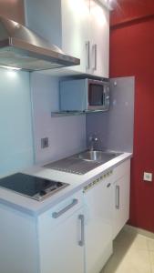 Kuchyň nebo kuchyňský kout v ubytování Hotelturm