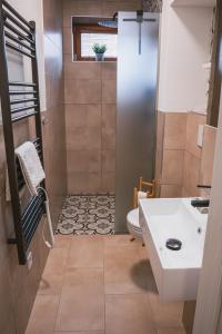 Koupelna v ubytování Apartmány Pulgary
