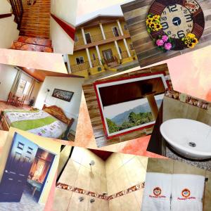 a collage of photos of a hotel room at Cabañas Brisas Alto Boquete in Boquete
