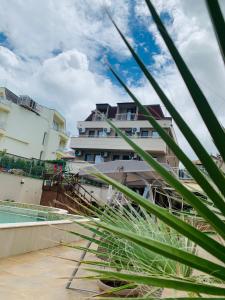 a view of a building from a plant at Melia Mar in Sozopol