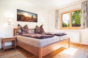 a bed in a room with a window at Appartement Sonnenheim in Ramsau am Dachstein