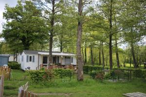 a tiny house in a yard with trees at Camping La Sensation in Matringhem