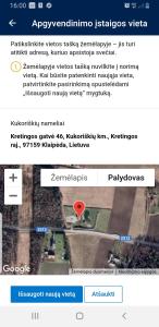 a screenshot of a website with a map of a park at Kukoriškių nameliai in Kukoriškiai
