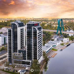Výhľad na mesto Bydgoszcz alebo výhľad na mesto priamo z apartmánu