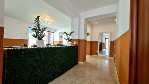 a lobby with a green hedge at Elina2 in Techirghiol