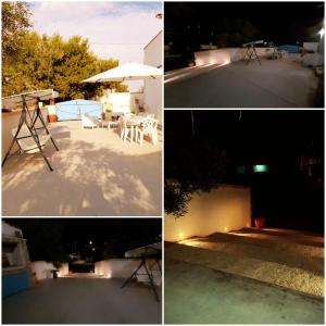 Villetta rizzo في Capilungo: مجموعة من اربع صور لباحة في الليل