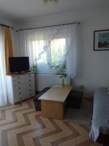 Televízia a/alebo spoločenská miestnosť v ubytovaní Relax Kruklanki