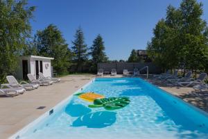 a swimming pool with a mural of a turtle at Domki Łeba, Apartamenty Łeba - Polanki23 - basen, sauna, kino in Łeba