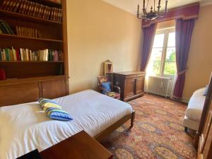 a bedroom with a bed and a book shelf at NOCNOC - Le Napoleon, 200m2 au cœur de Toulouse in Toulouse