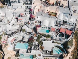 an aerial view of a white building at Andronis Luxury Suites in Oia