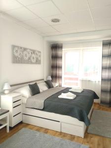 Ένα ή περισσότερα κρεβάτια σε δωμάτιο στο Penzion Wellness Chechluvka