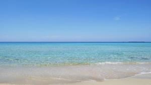 a sandy beach with the ocean in the background at Hotel Plakures in Falasarna