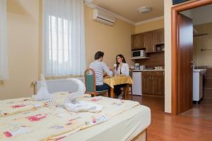 A kitchen or kitchenette at Aura Apartman