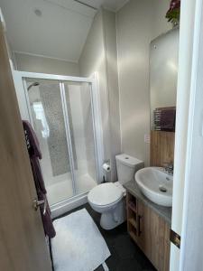 Et badeværelse på Seton sands holiday park - Premium caravan - 2 bedroom sleeps 4