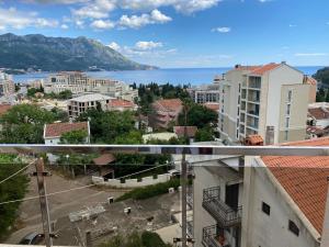a view of the city and the ocean from a building at Apartment Dunja in Boreti