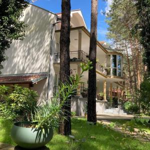 a house with trees in front of it at Vila Dunavski Raj in Golubac